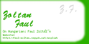 zoltan faul business card